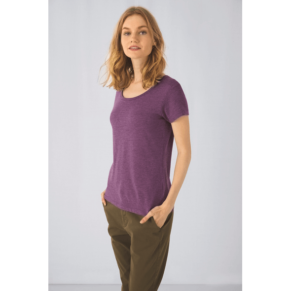 B&C | Camiseta de mujer triblend con escote redondo